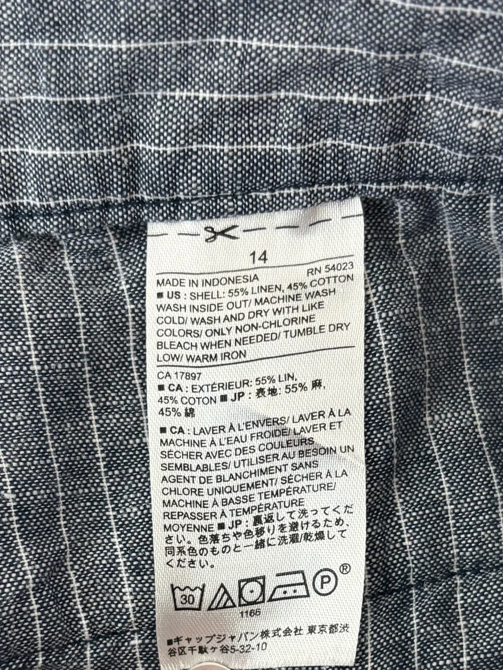 Banana Republic Factory Hampton Blue Pinstripe Linen Blend Pants 14 Coastal